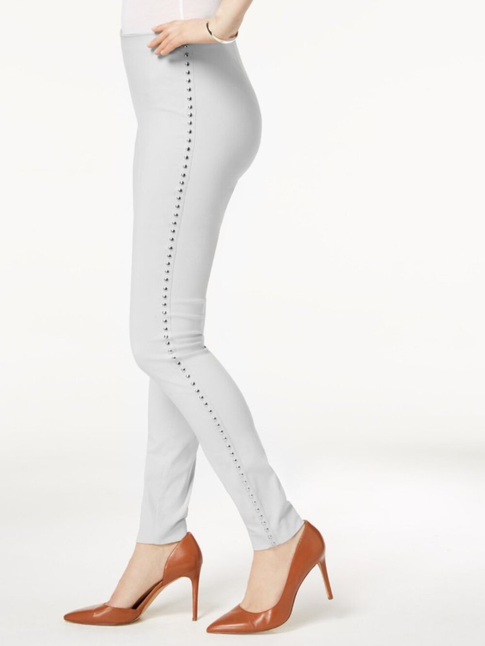 INC International Concepts Womens Curvy Fit Studded Pull On Skinny Pants